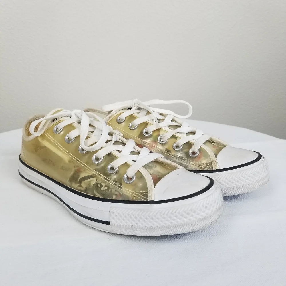 Converse 90s/Y2K Style Clear PVC Low Top Chuck Taylor Sneakers Size 8